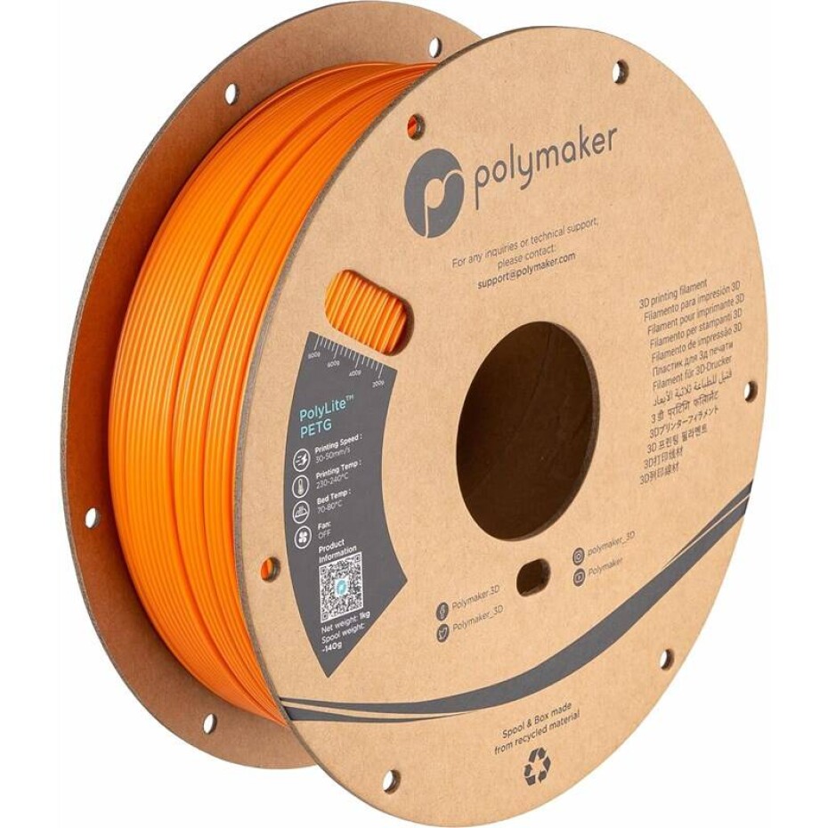 Polymaker PolyLite PETG, 1,75 mm, 1 kg (PB01009) oranžová - main (0)