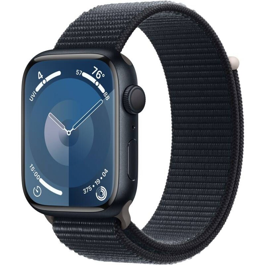 Apple Watch Series 9 GPS 45mm pouzdro z temně inkoustového hliníku - temně inkoustový provlékací sportovní řemínek (MR9C3QC/A) - main (0)