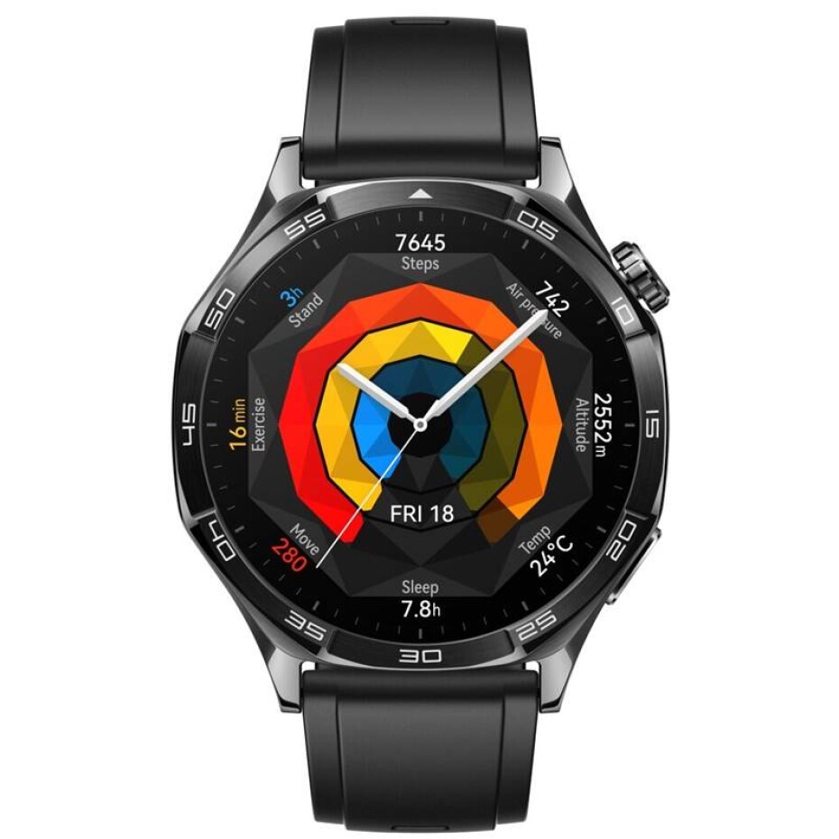 Huawei Watch GT 5 46 mm Active - Black + Black Fluoroelastomer Strap (55020DKM) - main (0)