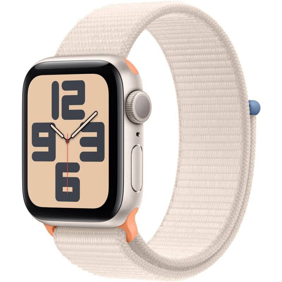 Apple Watch SE 2023 GPS 44mm pouzdro z hvezdně bílého hliníku - hvězdně bílý provlékací sportovní řemínek (MRE63QC/A) - main (0)