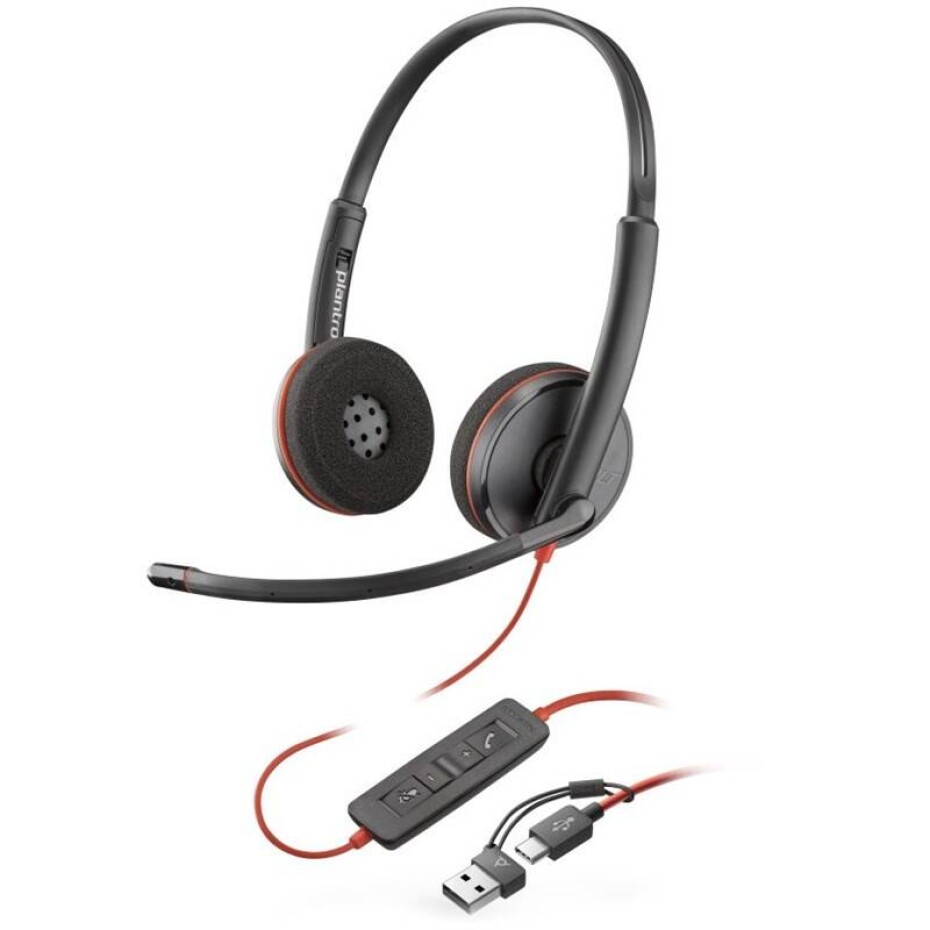 HP Poly Blackwire 3220, USB-C/A adaptér, stereo (8X228AA) černý - main (0)