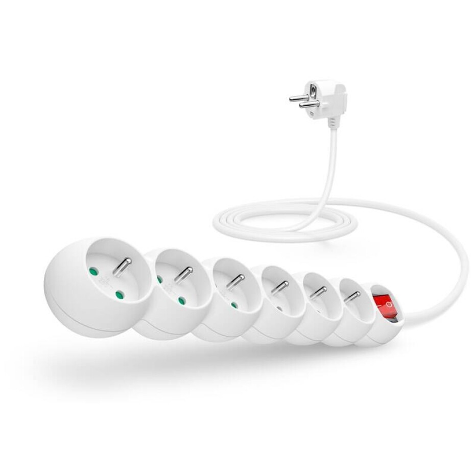 Connect IT 6x zásuvka, s vypínačem, 2m (CI-1283) bílý - main (0)