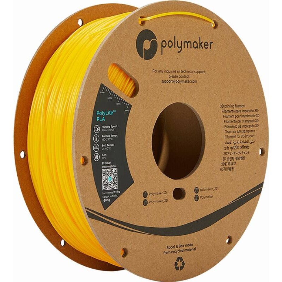 Polymaker PolyLite PLA, 1,75 mm, 1 kg (PA02007) žlutá - main (0)