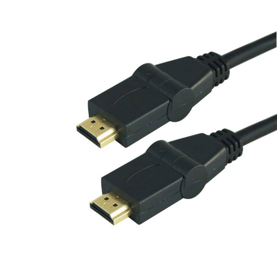 GoGEN HDMI 1.4, 3m, s rotací 180°, pozlacený, High speed, s ethernetem (HDMI300MM08) černý - main (0)