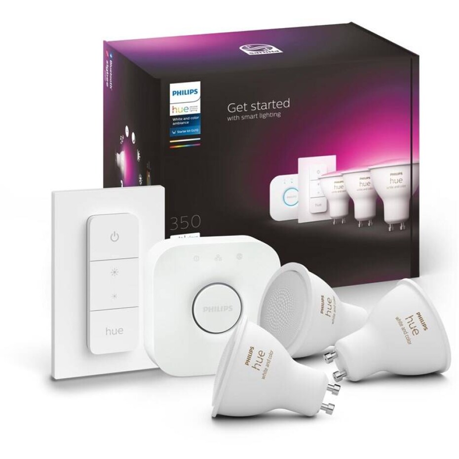 Philips Hue Bluetooth 5,7W, GU10, White and Color Ambiance + Bridge, Switch (8719514340107) - main (0)