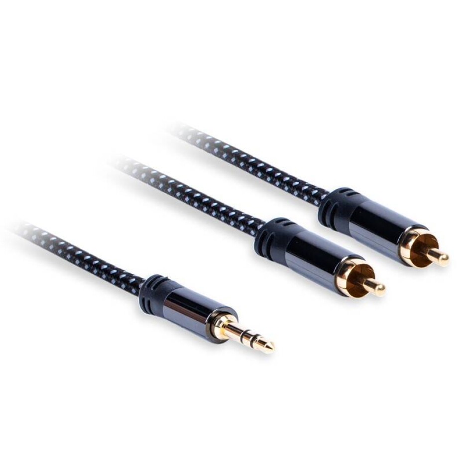 AQ 3,5mm Jack/2xRCA, M/M, 3m (xdtjr030) černý - main (0)