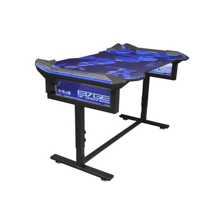 E-Blue 135x78,5 cm, RGB podsvícení, výškově nastavitelný, s podložkou pod myš (EGT004BKAA-IA) černý/modrý - main (0)