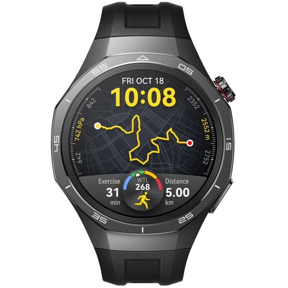 Huawei Watch GT 5 Pro 46 mm - Black + Black Fluoroelastomer Strap (55020DKD) - main (0)