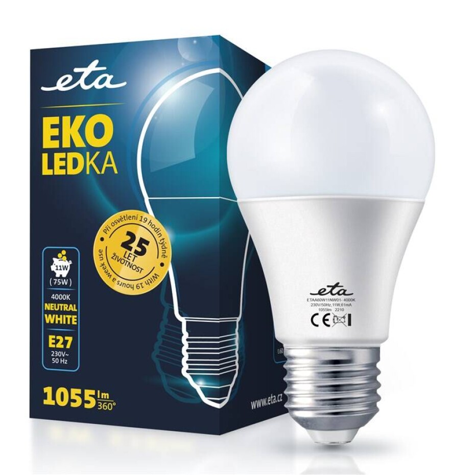 ETA EKO LEDka klasik 11W, E27, neutrální bílá (ETAA60W11NW01) - main (0)