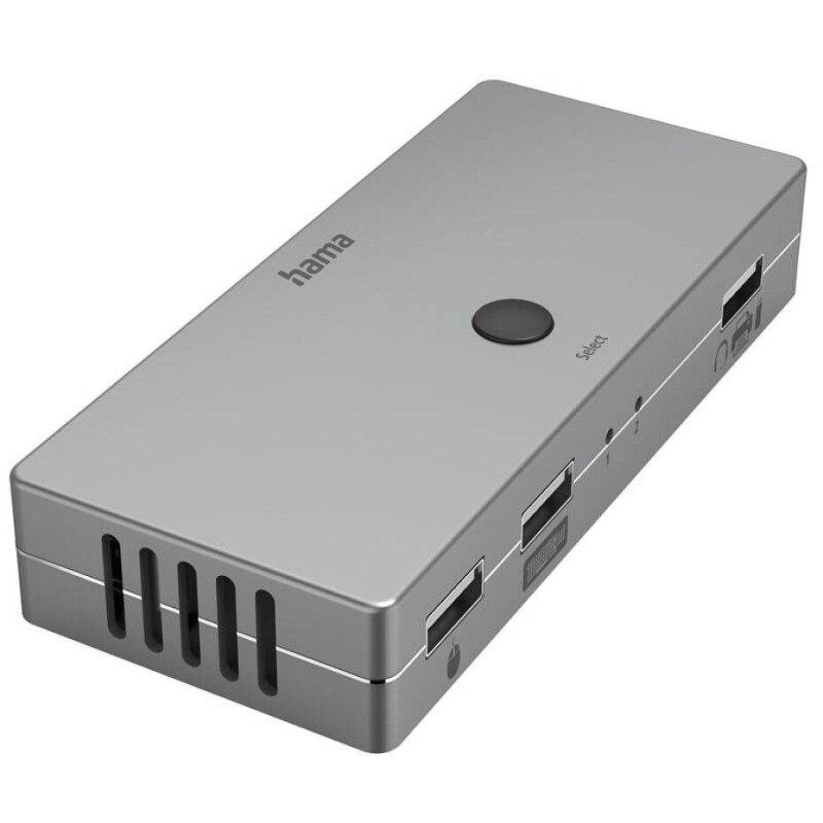 Hama KVM přepínač pro 2 PC na 1 monitor, 3xUSB, 1xHDMI (200135) šedý - main (0)