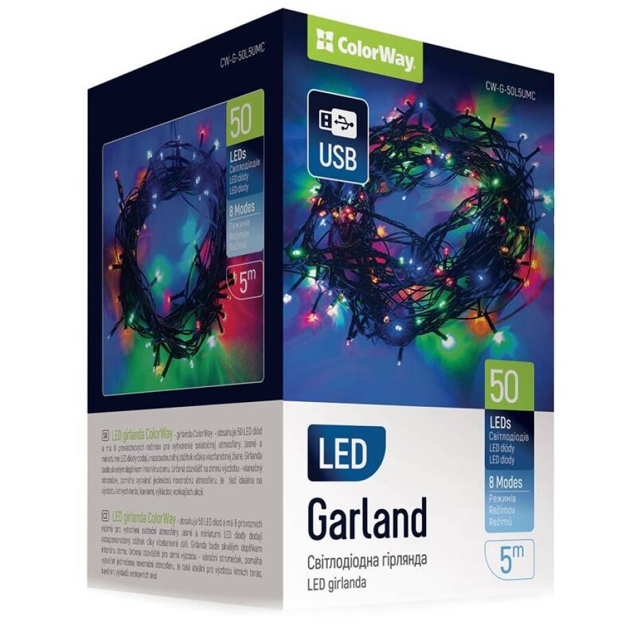 ColorWay vnitřní, 50 LED, USB, 5m, vícebarevné (CW-G-50L5UMC) - main (0)