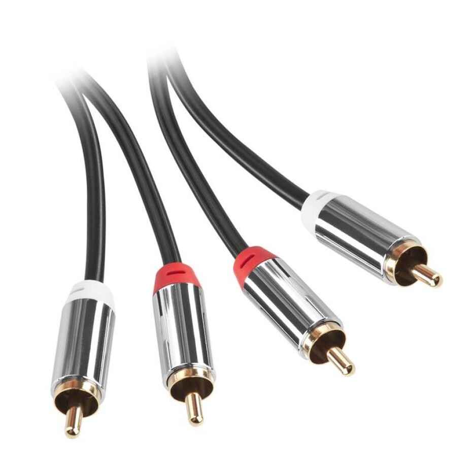 GoGEN 2x Cinch / 2x Cinch, 5m, pozlacené konektory (2CINCH500MM01) černý - main (0)