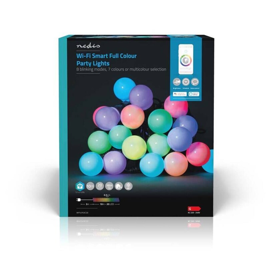 Nedis SmartLife LED, Wi-Fi, RGB, 20 LED, 10 m, Android / IOS (WIFILP03C20) - main (0)