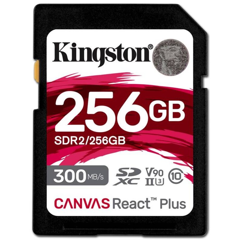 Kingston Canvas React Plus 256GB SDXC UHS-II (300R/260W) (SDR2/256GB) - main (0)
