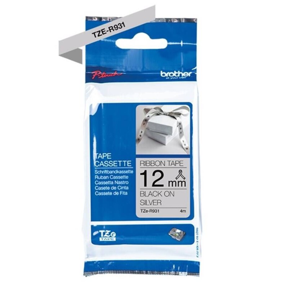 Brother TZE-R931 černá na stříbrné, 12 mm (TZER931) - main (0)