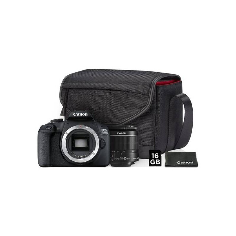 Canon EOS 2000D + 18-55 IS II + SB130 + 16GB karta (2728C013AA) černý - main (0)