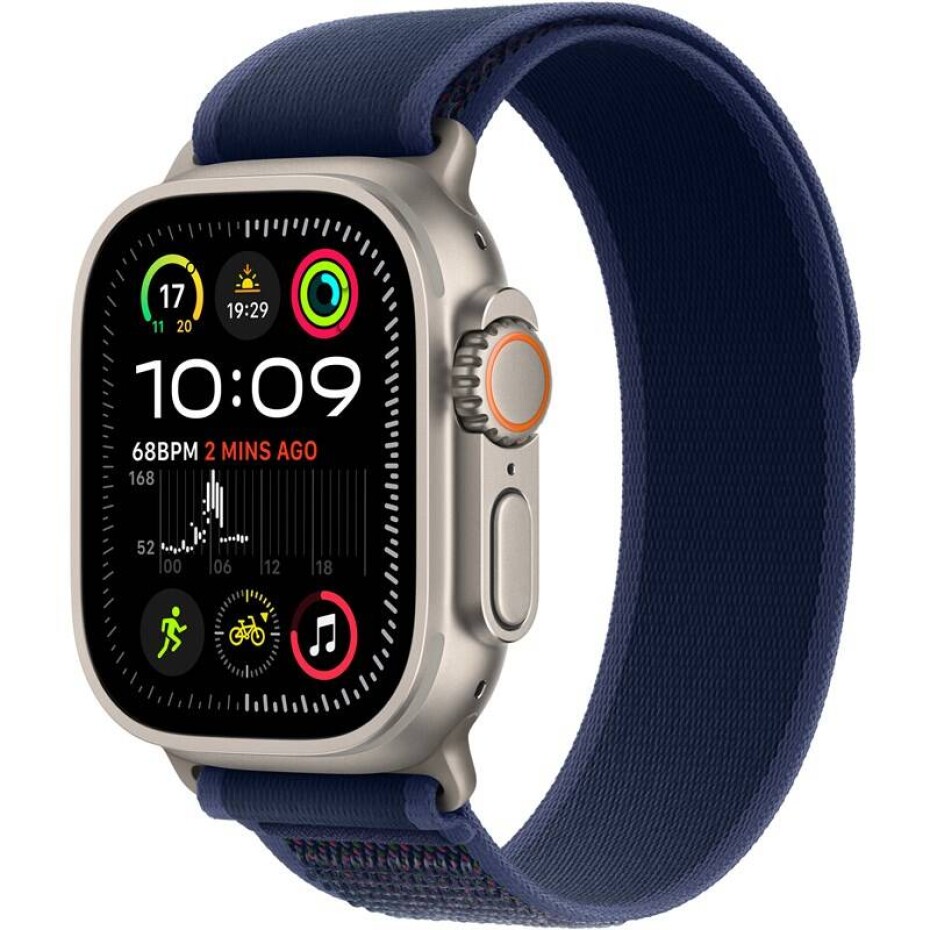 Apple Watch Ultra 2 GPS + Cellular 49mm pouzdro z přírodního titanu - modrý trailový tah - M/L (MX4L3CS/A) - main (0)