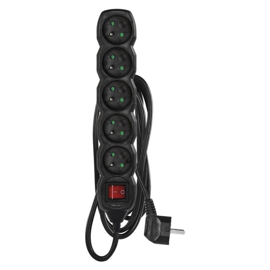EMOS 5x zásuvka, vypínač, 3m (PC1513) černá - main (0)