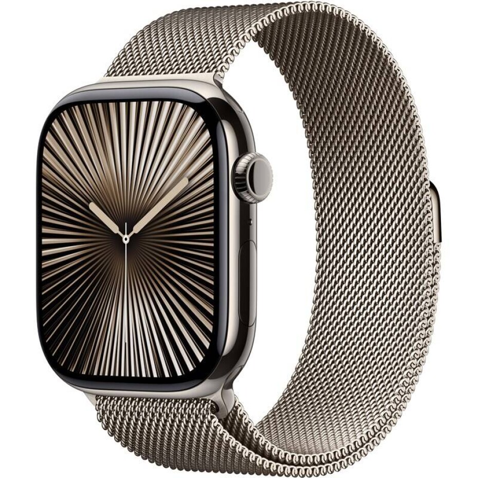 Apple Watch Series 10 GPS + Cellular 42mm pouzdro z přírodního titanu - přírodní milánský tah (MWXF3QC/A) - main (0)