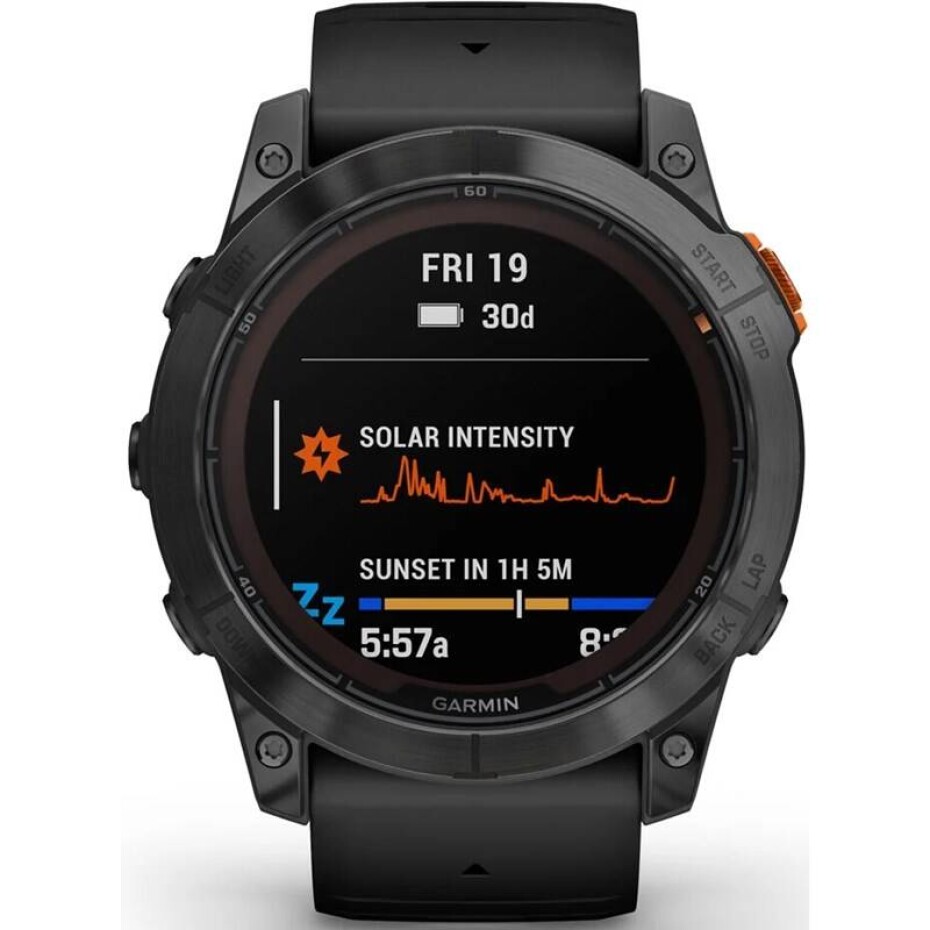 Garmin fenix 7X Pro Glass Solar -  Gray / Black Silicone Band (010-02778-01) - main (0)