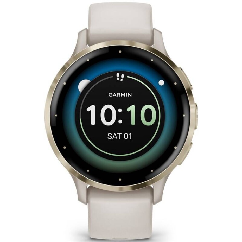 Garmin Venu 3S - Cream Gold/Ivory Silicone Band (010-02785-04) - main (0)