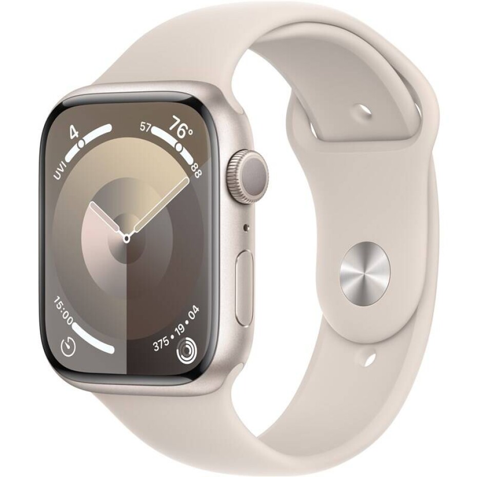 Apple Watch Series 9 GPS 45mm pouzdro z hvezdně bílého hliníku - hvězdně bílý sportovní řemínek - M/L (MR973QC/A) - main (0)
