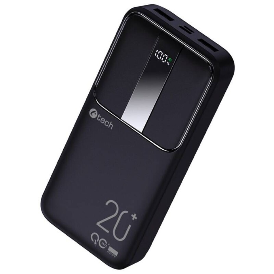 C-Tech 20000 mAh, Li-Pol, 22,5W, USB-C/USB-A/micro USB (PBPD-20) černá - main (0)