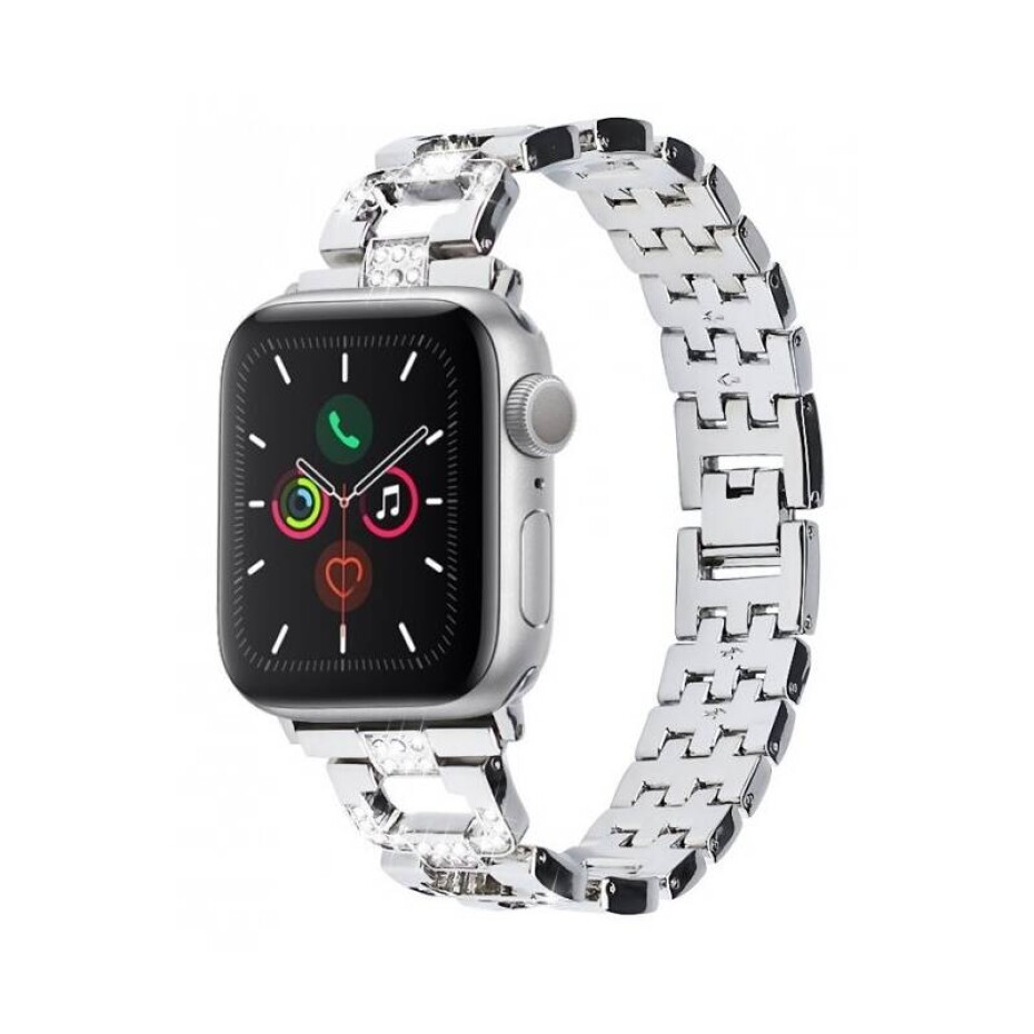 WG chain, kovový, na Apple Watch 38/40/41 mm + adapter (10657) stříbrný - main (0)