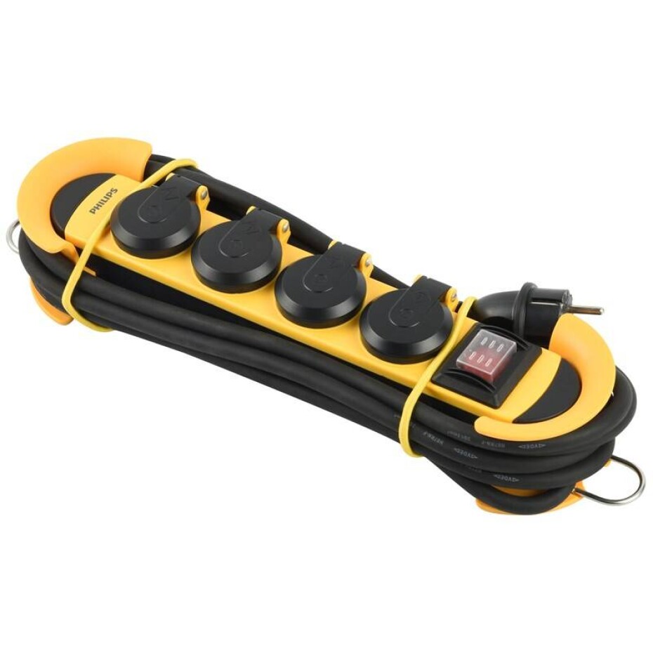 Philips 4x zásuvka, IP44, 3680 W, 3 m (SPN5140YB/60) černý/žlutý - main (0)