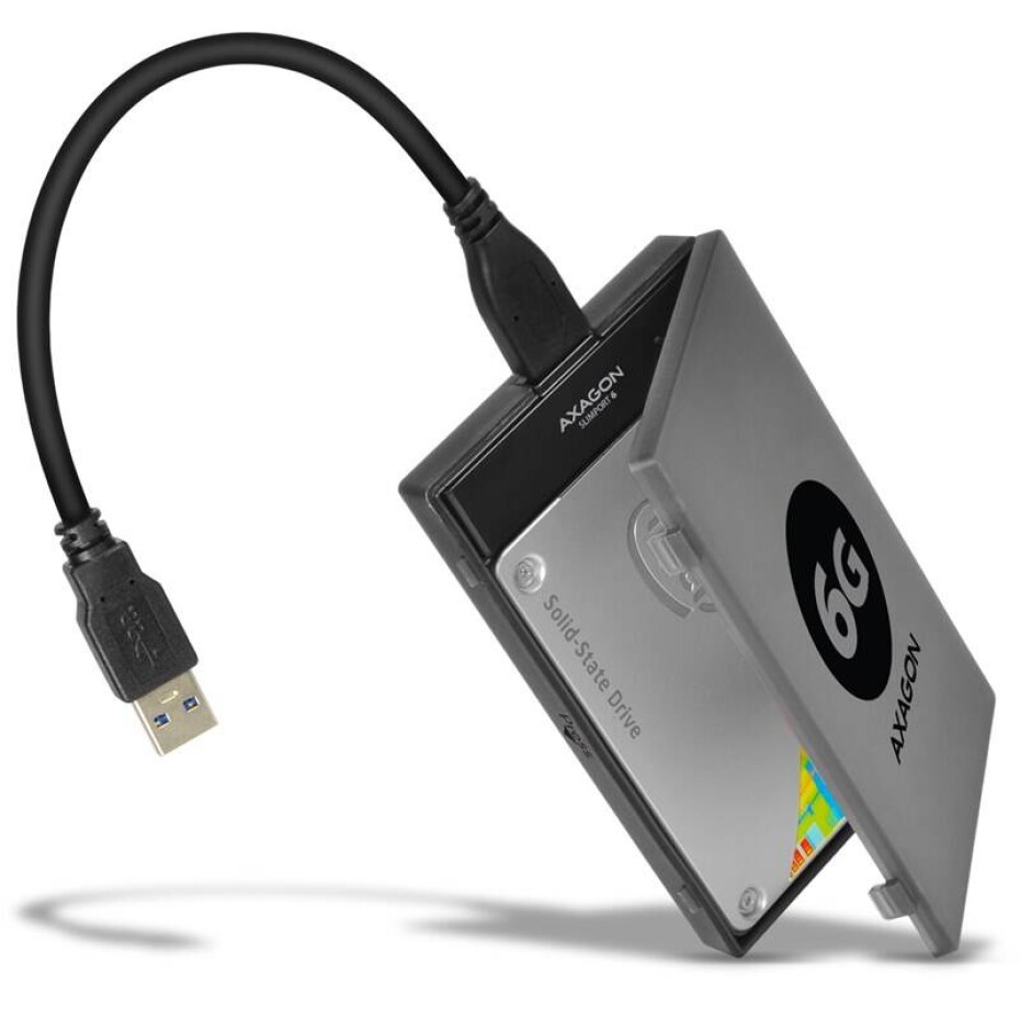 Axagon USB3.0 - SATA 6G UASP HDD/SSD vč. 2.5" pouzdra (ADSA-1S6) černý - main (0)
