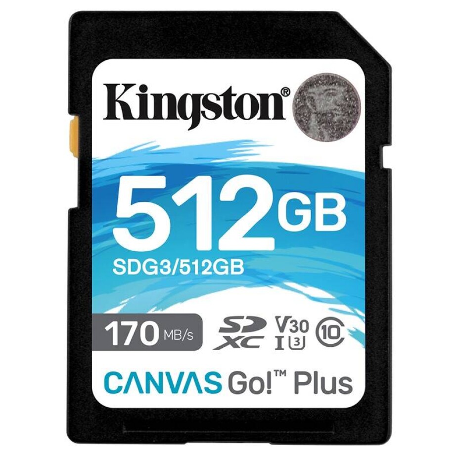 Kingston Canvas Go! Plus SDXC 512GB UHS-I U3 (170R/90W) (SDG3/512GB) - main (0)