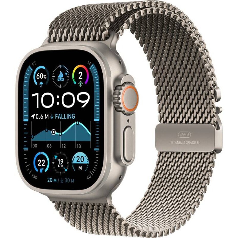 Apple Watch Ultra 2 GPS + Cellular 49mm pouzdro z přírodního titanu - milánský tah z přírodního titanu - L (MX5T3CS/A) - main (0)