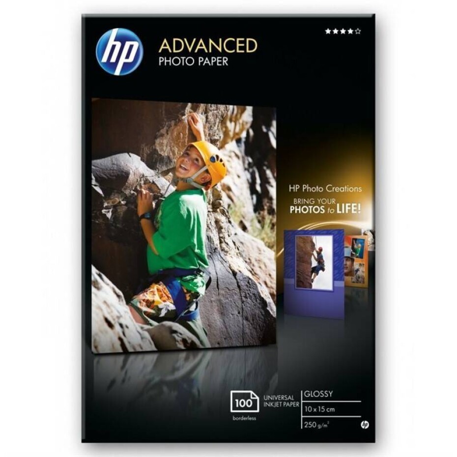 HP Advanced Photo Paper, lesklý, 10 x 15cm, bez okraj, 100 listů, 250 g/m2 (Q8692A) - main (0)