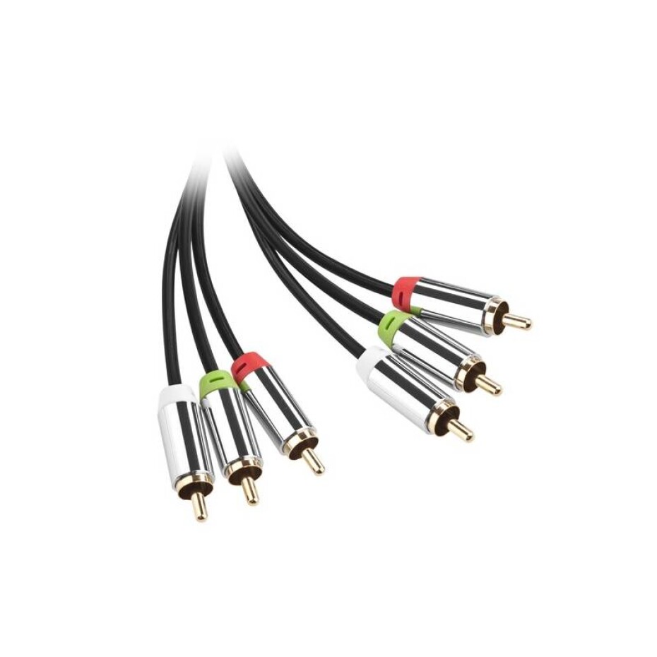 GoGEN 3x Cinch / 3x Cinch, 2m, pozlacené konektory (GOG3CINCH200MM01) černý - main (0)