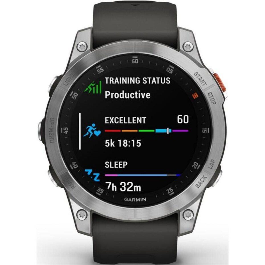 Garmin epix (Gen 2) Glass - Silver/Gray Silicone Band (010-02582-01) - main (0)