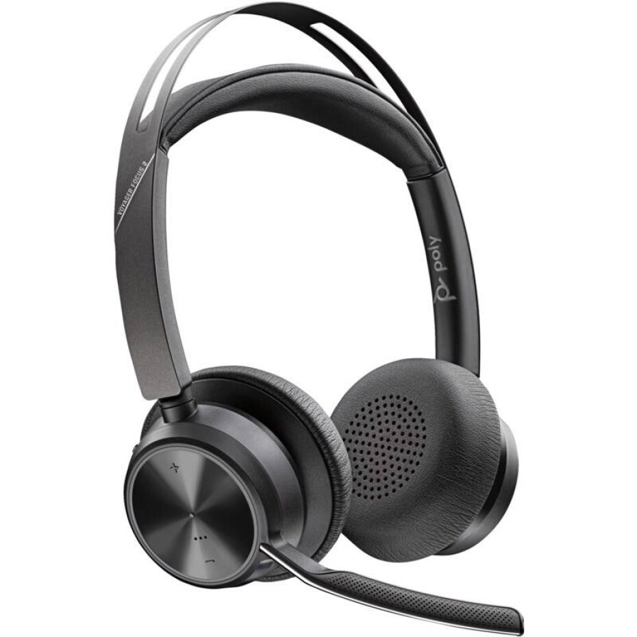 HP Poly Voyager Focus 2, BT700 USB-A adaptér, stereo, nabíjecí stojánek (213727-01) černý - main (0)