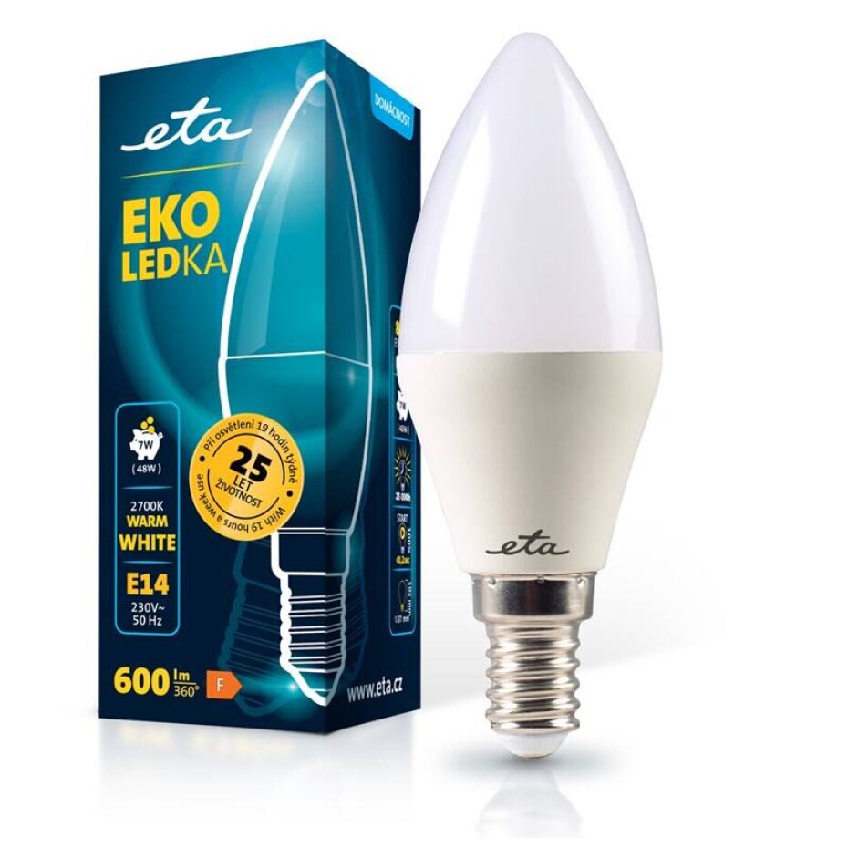ETA EKO LEDka svíčka 7W, E14, teplá bílá (ETAC37W7WW01) - main (0)