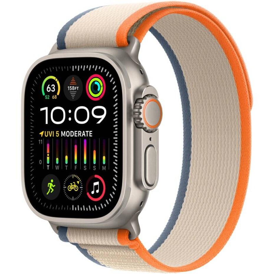 Apple Watch Ultra 2 GPS + Cellular, 49mm pouzdro z titanu - oranžovo-béžový trailový tah - M/L (MRF23CS/A) - main (0)