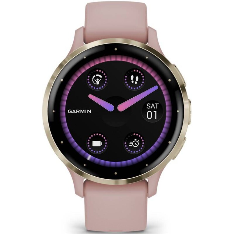 Garmin Venu 3S - Cream Gold/Dust Rose Silicone Band (010-02785-03) - main (0)