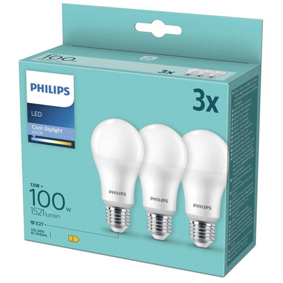 Philips klasik, 13W, E27, chladná denní, 3ks (8719514403840) - main (0)