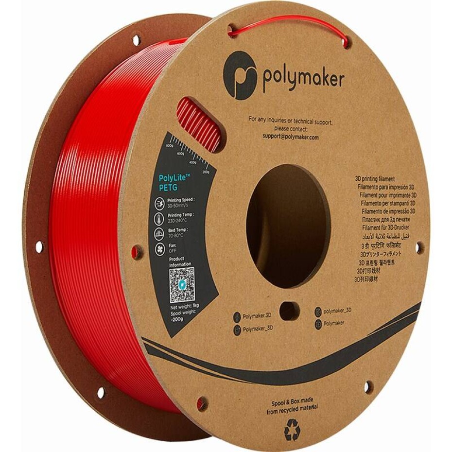 Polymaker PolyLite PETG, 1,75 mm, 1 kg (PB01004) červená - main (0)