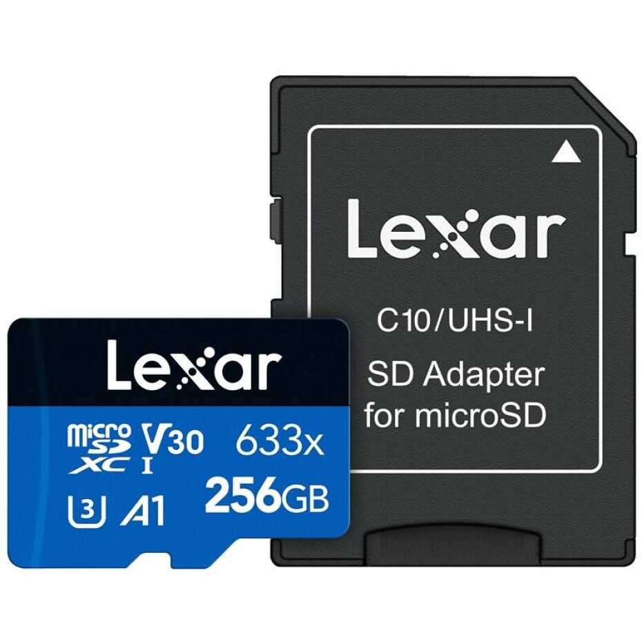 Lexar 633x microSDXC 256GB UHS-I (100R/45W) C10 A1 V30 U3 + adaptér (LSDMI256BB633A) - main (0)