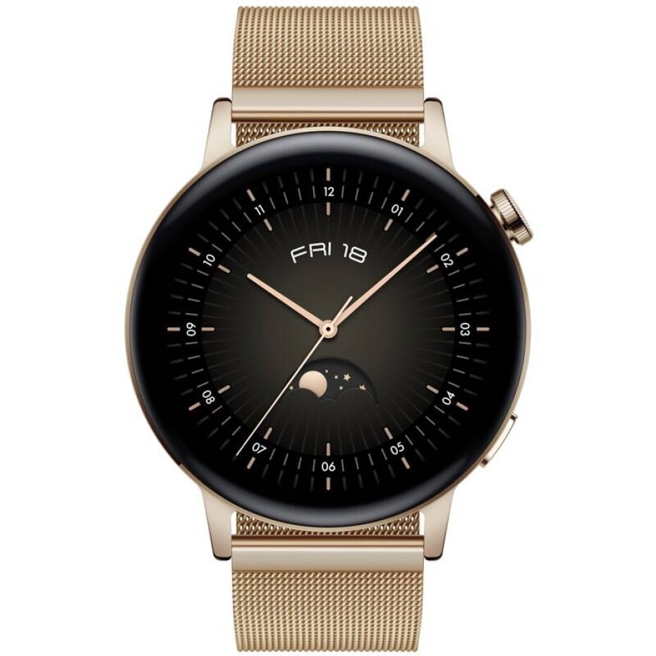 Huawei Watch GT 3 42 mm (Elegant) - Light Gold + Light GoldMilanese Strap (55027151) - main (0)