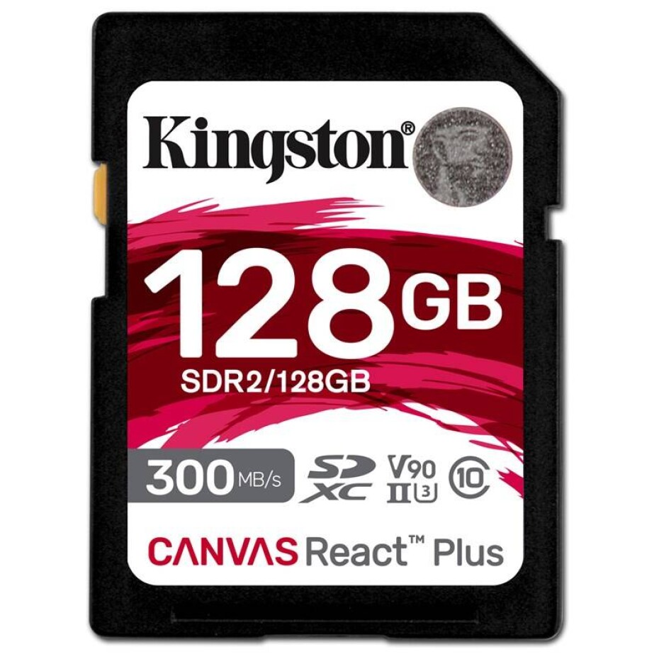 Kingston Canvas React Plus 128GB SDXC UHS-II (300R/260W) (SDR2/128GB) - main (0)