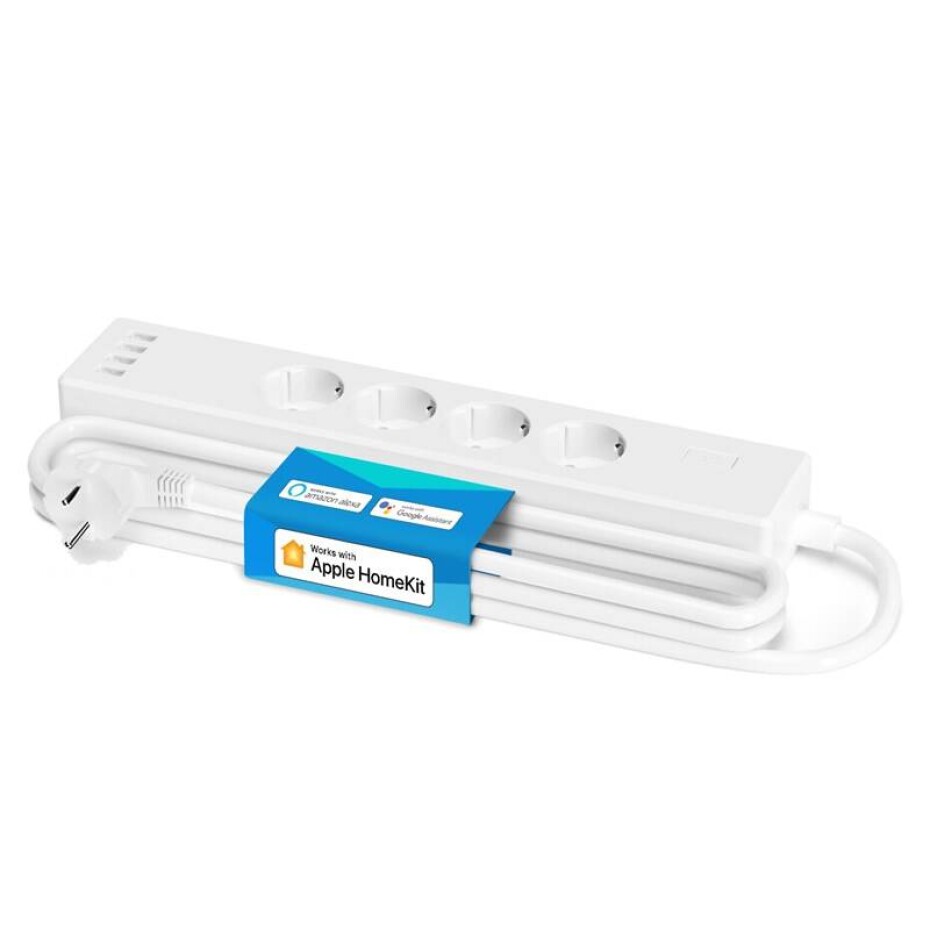 Meross Smart WiFi Smart Strip (HomeKit), 4× zásuvka, 4× USB, 1,8 m (MSS425FHKEU) bílý - main (0)