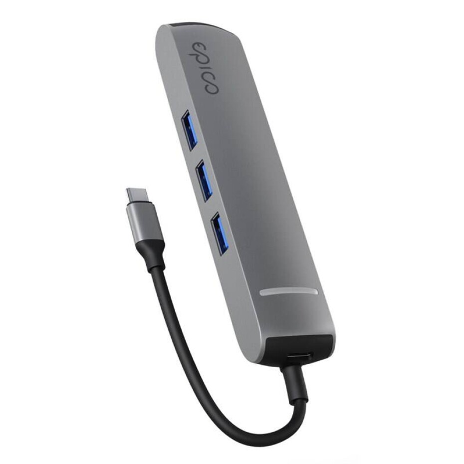 Epico 6in1 Slim 8K USB-C/1× USB-C, HDMI, 3× USB 3.0 (9915112100070) šedý - main (0)