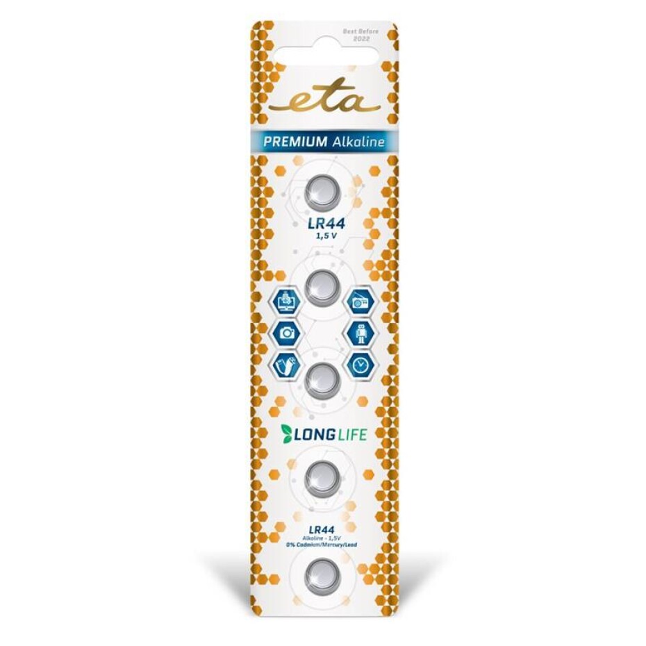 ETA PREMIUM ALKALINE LR44, blistr 5ks (LR44PREM5) - main (0)