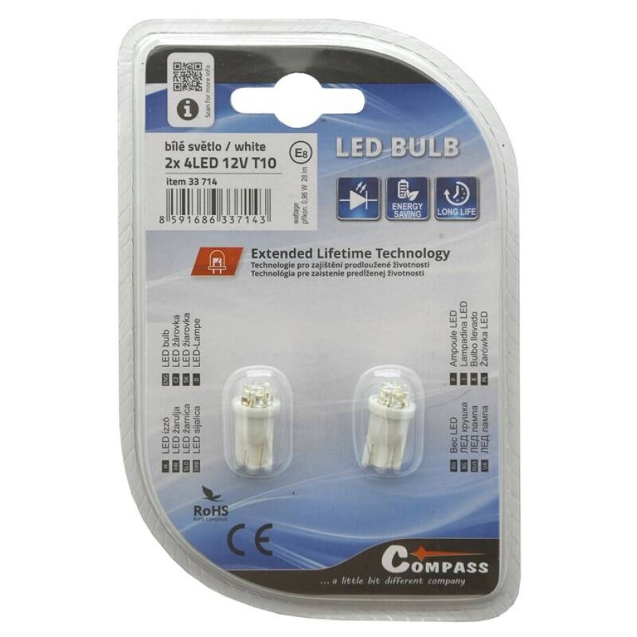 Compass 33714 4LED 12V T10 bílá  2ks - main (0)
