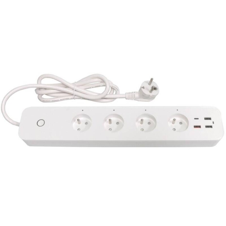 IMMAX IMMAX NEO LITE SMART 4x FR zásuvka, 3x USB, 1x USB-C Power delivery, Wi-Fi, TUYA, 1,5 m (07771L) bílý - main (0)