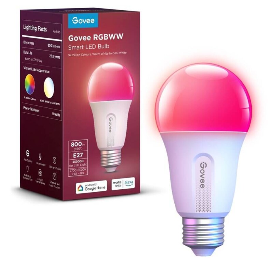 Govee E27, RGBWW, 9W-60W, 800lm, Long Life (H6004CC1) - main (0)